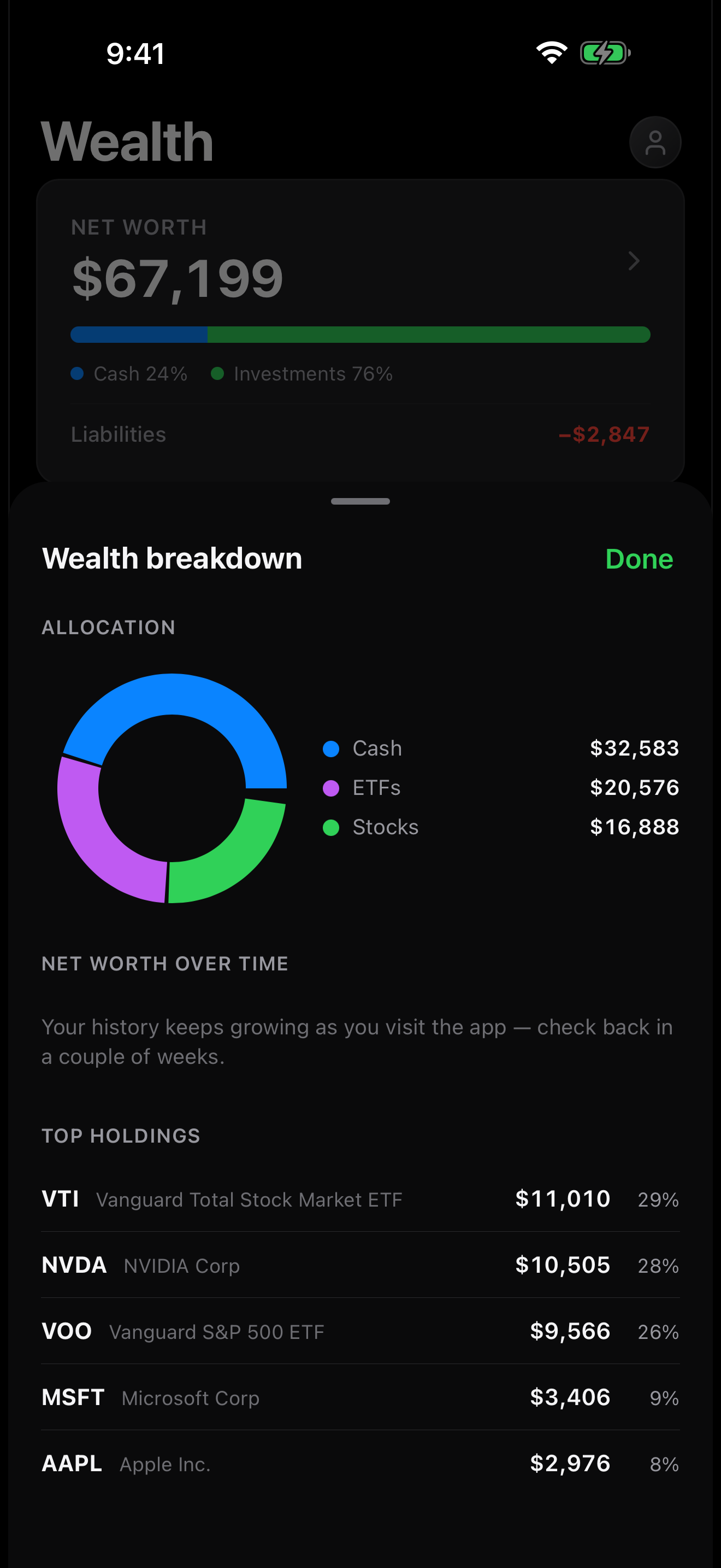 See where your wealth actually lives.
