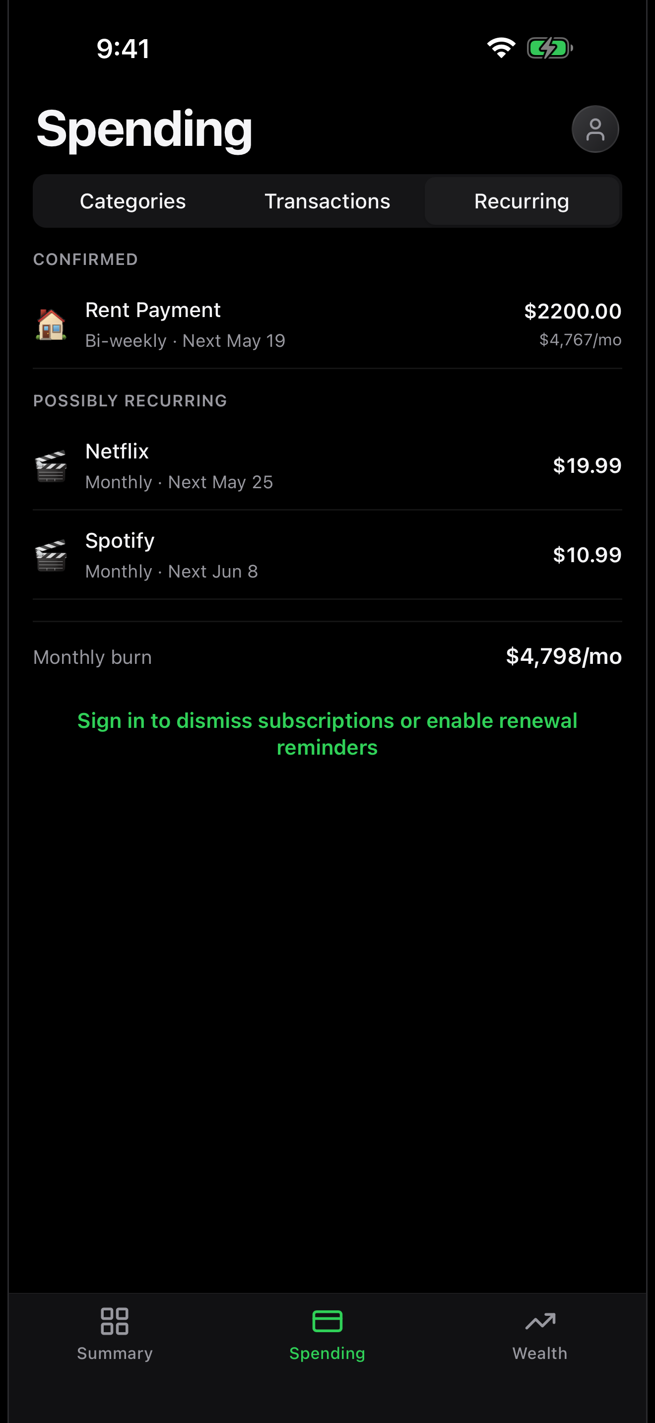 Every subscription, surfaced.